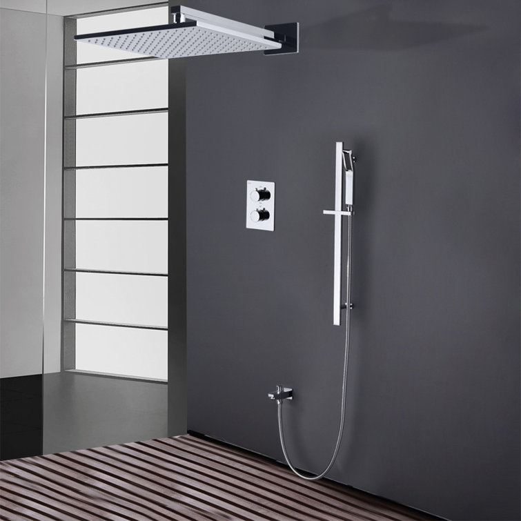 FontanaShowers Sierra Rainfall Volume Control Complete Shower System with Roughin Valve Wayfair
